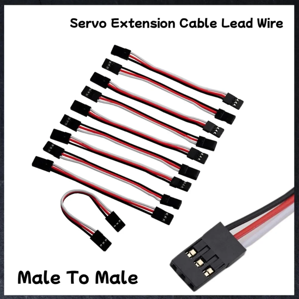 1/2/5/10 PCS Servo Extension Cable Lead Wire Male To Male JR Plug 10cm 3.93 Inch 3 Pin Cord for FUTABA RC Plane Car Boat