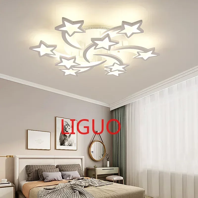 Designer LED Chandelier Stars For Living Room Bedroom Remote/APP Support Design Model High-end Home Decoration Lighting Fixtures