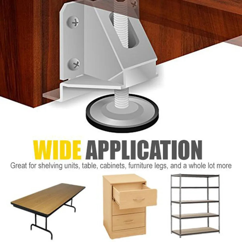 Accessories Adjustable Furniture Levelers Steel 54*45.5*81mm Cabinet Leveling Feet Silver Furniture Mounting Brackets Table