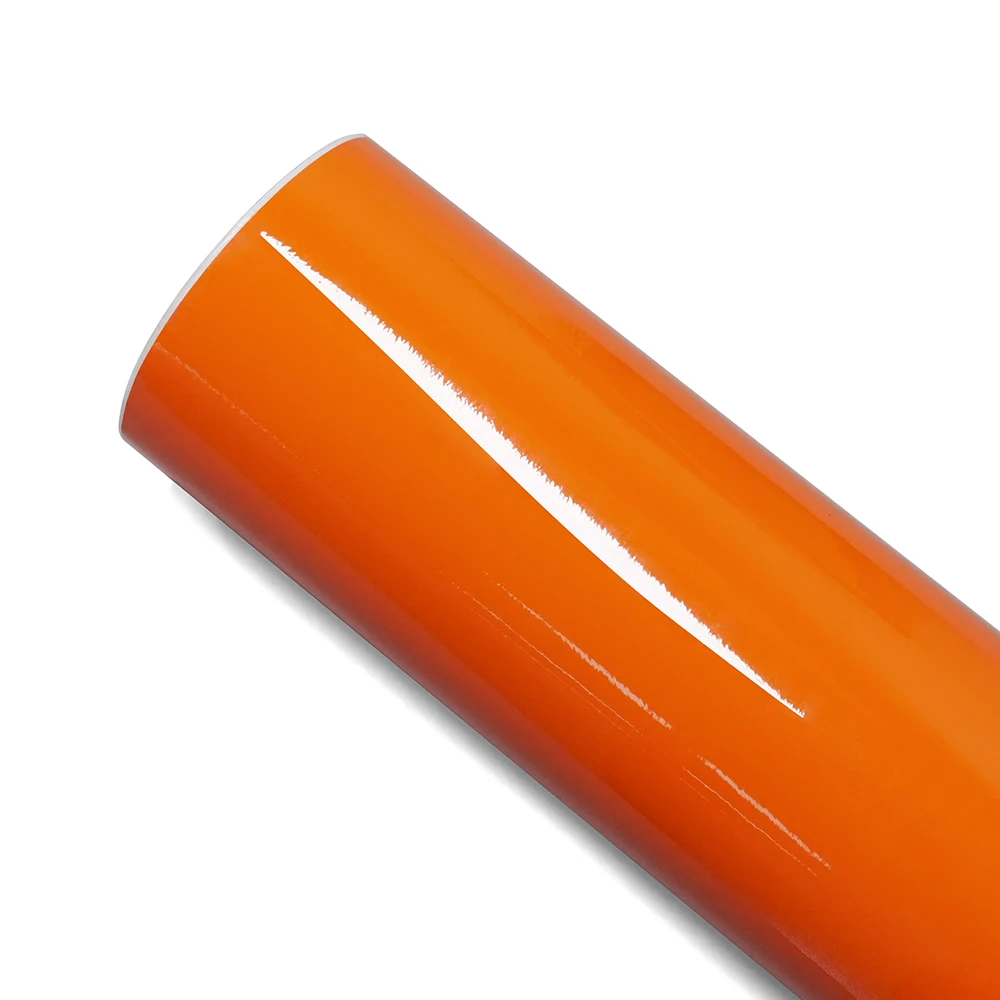 Bright Orange Car Sticker Wrapping Vinyl Film Bubble Free Auto Body Self Adhesive Sticker Car Accessories Exterior Decoration