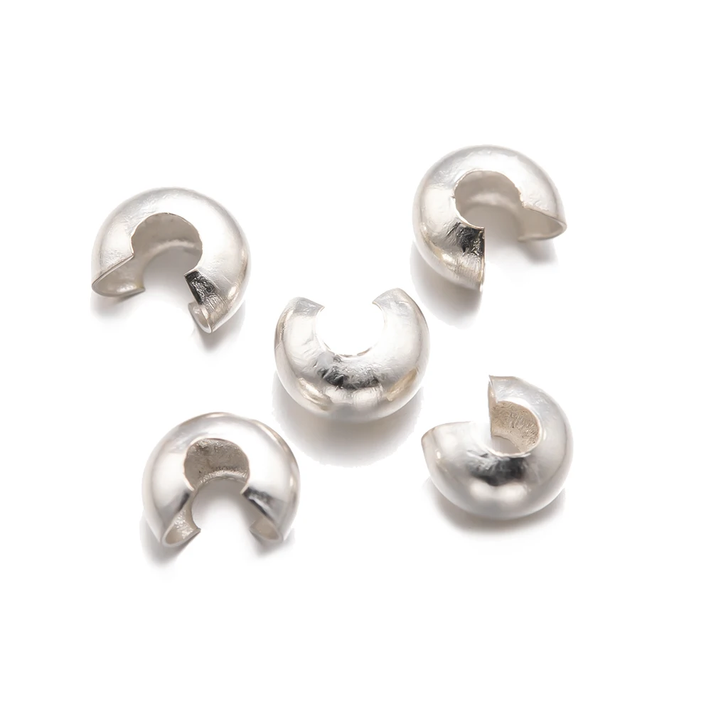 100pcs Half Round Open Crimp Beads Covers Knot Covers End Tips Cap For DIY Bracelet Earring Necklace Jewelry Making Supplies