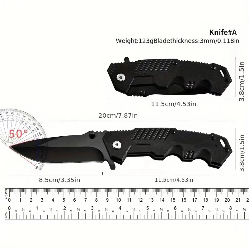 1pc Stainless Steel Survival Folding Knife, Multi-purpose Pocket Knife For Outdoor Camping Picnic