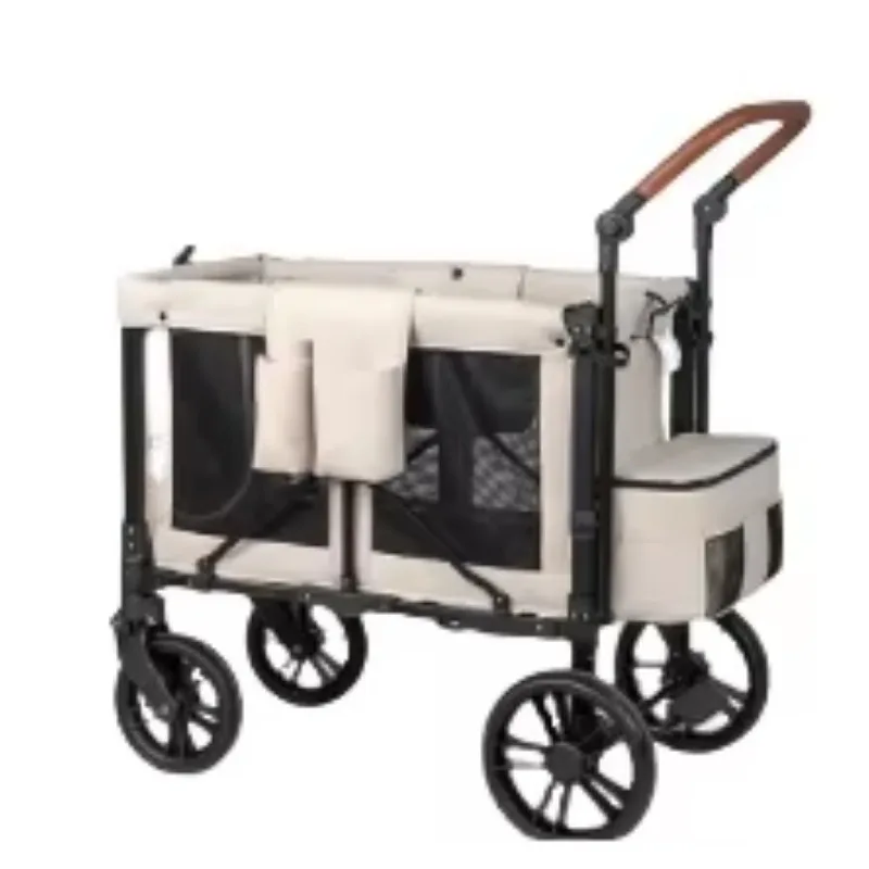 Garden Outdoor Foldable High Quality Utility Beige Portable Hand Trolley Cart Folding Camping Wagon