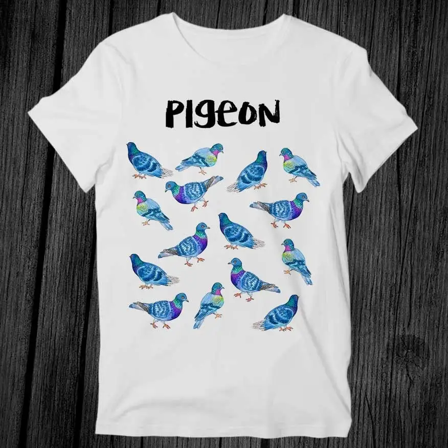 The Pigeons Pigeon List Names Garden Birds Best Seller T Shirt Adult Cool Music Fashion Top Vintage Retro G507