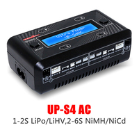 Ultra Power UP-S4AC UP-S6AC LCD Digital Display 4x7W 1A AC DC Battery Charger for 1S-2S LiPO LiHV 2S-6S RC Model Accessories