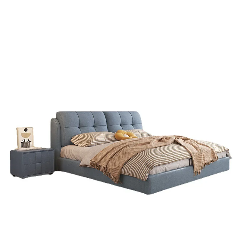 

Modern minimalist soft bed, double master bedroom storage wedding bed