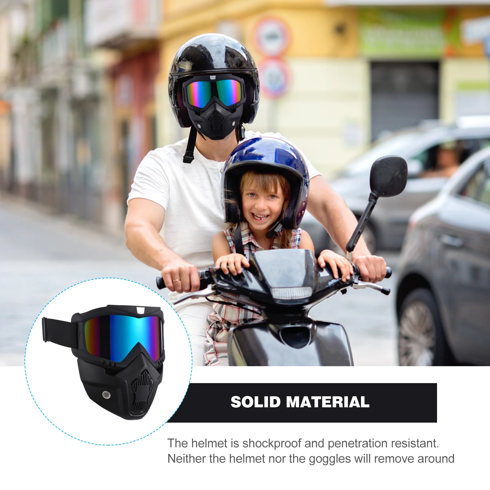 

Motorcycle Visor Pc Fence Anti Glare Shockproof Riding Safety Adjustable Elastic Headband Lightweight Windproof