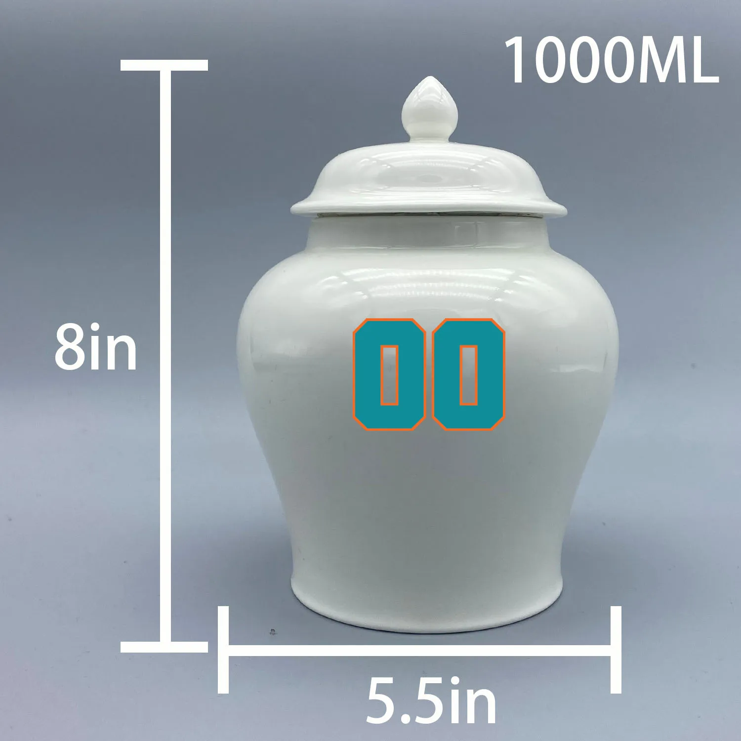 Medium Urn for Miami Dolphins-themed Logo Urn.Please send me the customize information-name/date and number on the urn