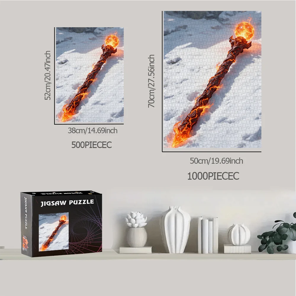 500-teiliges oder 1000-teiliges Puzzle mit Schmelz-Lava-Themenstab – tragbare Zwischenauffforderung, geeignet für s &, / Weihnachten/ Spiele, Mel