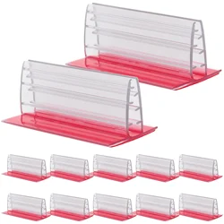 12Pcs Self Adhesive Sneeze Holder Acrylic Panels Plates Holder Pvc Sneeze Guard Clips Ticket Sign Adhesive Clip Fastening