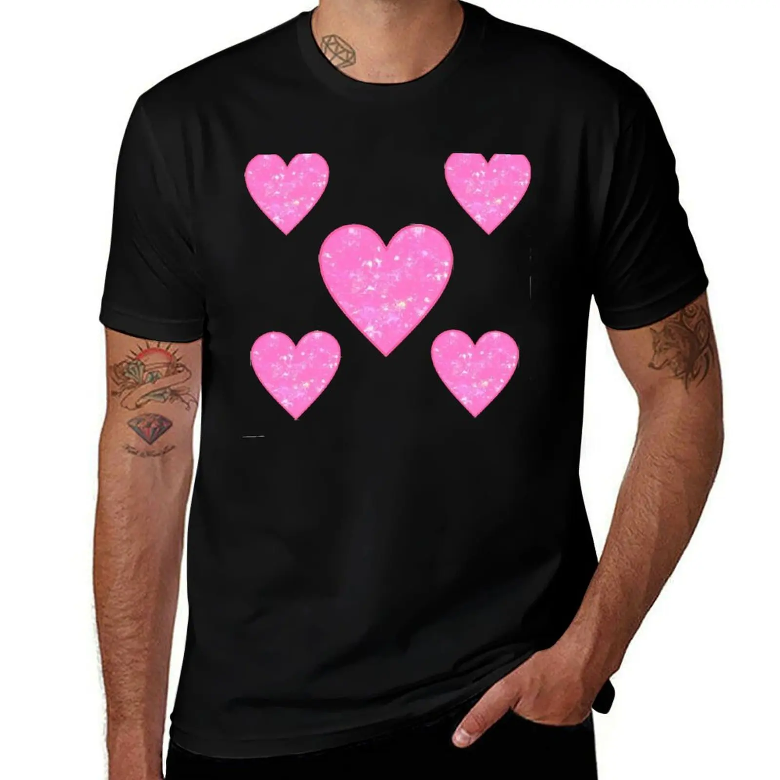

t man tshirt shirt Pinky Hearts T-Shirt man cotton