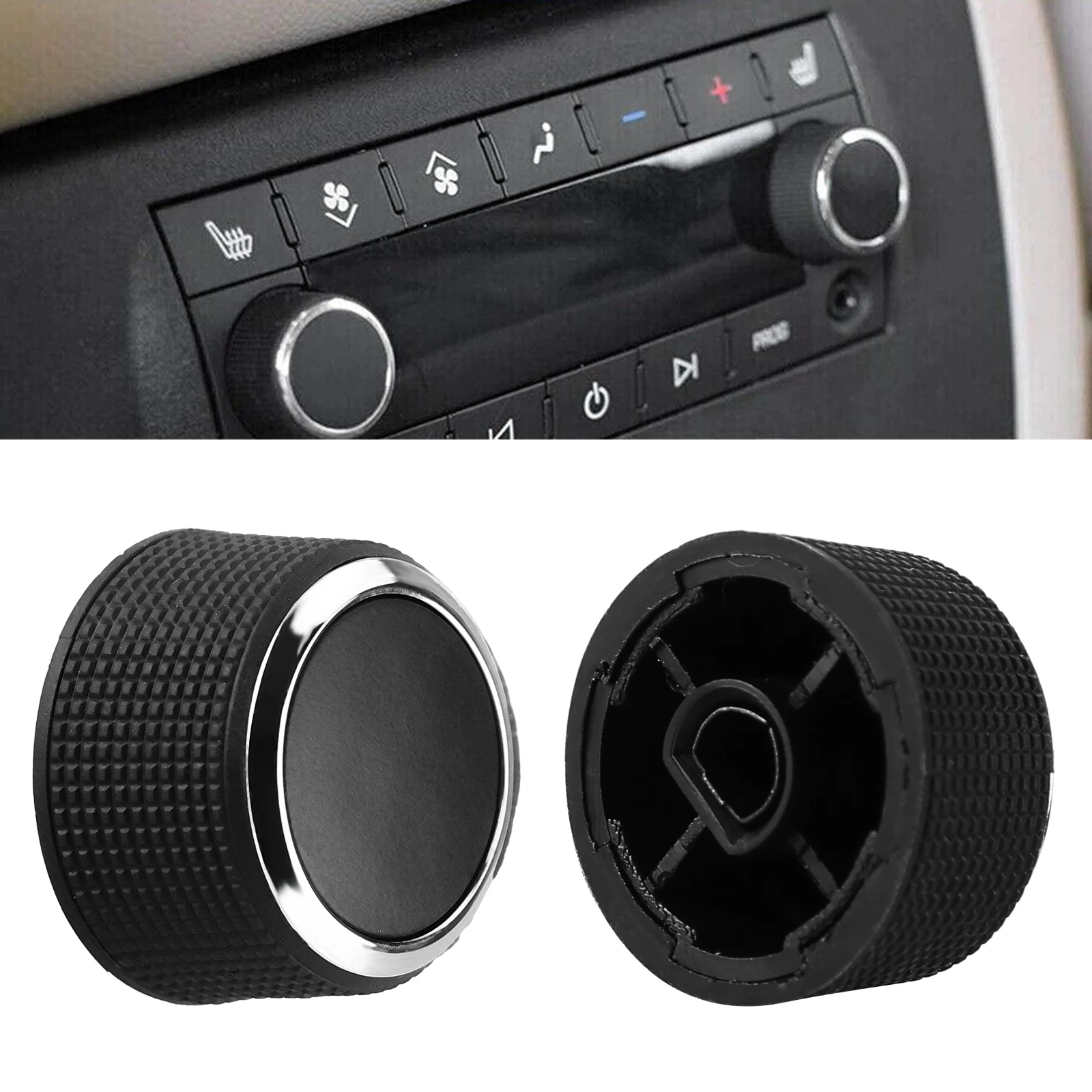 2 Rear Control Knobs Audio Radio Compatible for Escalade Enclave Tahoe Chevrolet GMC 2291-2547