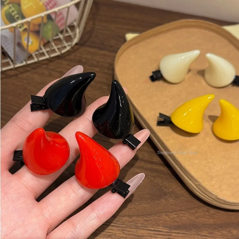 Cute Little Devil Corner Hairpin Female Personality Fun Side Clip Halloween Top Clip Headgear New Hairpin Заколки Для Волос