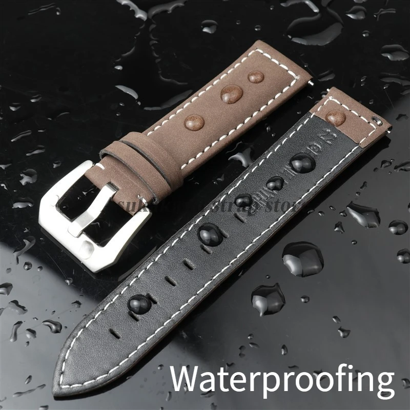 20 мм 22 мм 24 мм кожаный ремешок для часов в стиле ретро для Omega для Seiko для Panerai ремешок для часов мужской деловой ремешок для умных часов браслет