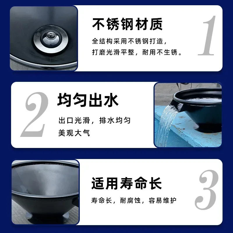 Stainless steel, waterfall mouth, flow tank, water curtain water feature decoration