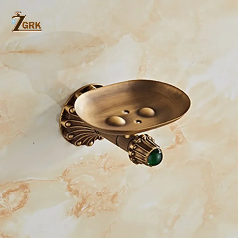 ZGRK Brass Soap Dish Bathroom Accessories Wall Mounted Soap Box High Quality Brass Anodizing Surface Soap Holder