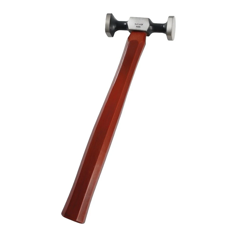 Leather Tool Dual Head Hammer 320mm Length for Stitching Flattening Shaping Silver Metal Head Solid Wood Handle