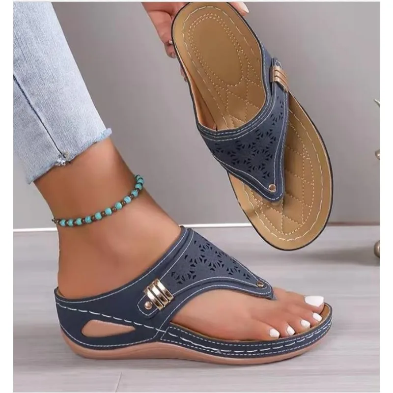 New Summer Platform Flip Flops Woman 2024 Lightweight Clip Toe Wedge Sandals Woman Non Slip Casual Beach Slippers Plus Size 43