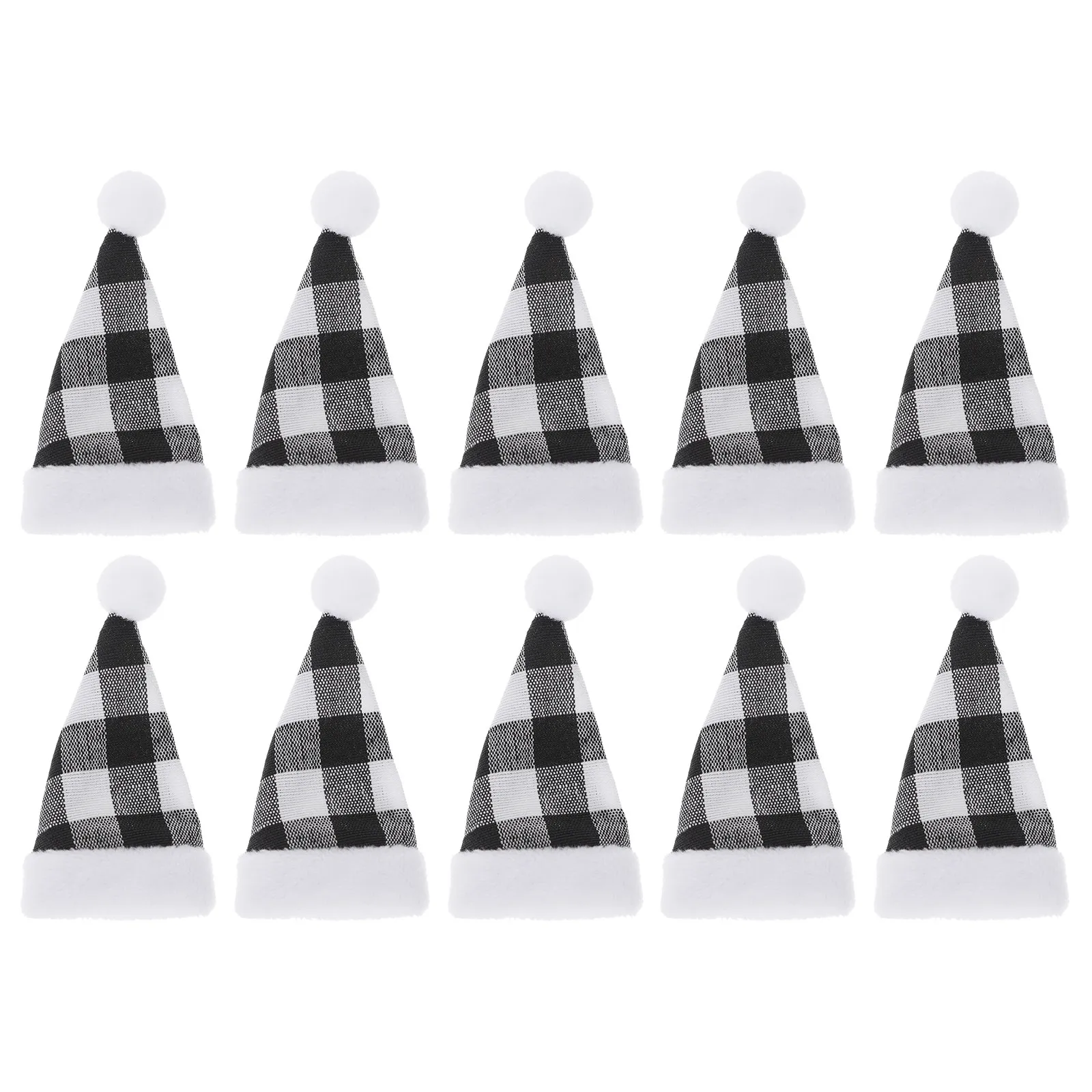 10pcs Santa Hat Christmas Lollipop Caps Christmas Lollipop Cover Hats Decorative Props DIY Crafts Accessories Holiday Gifts