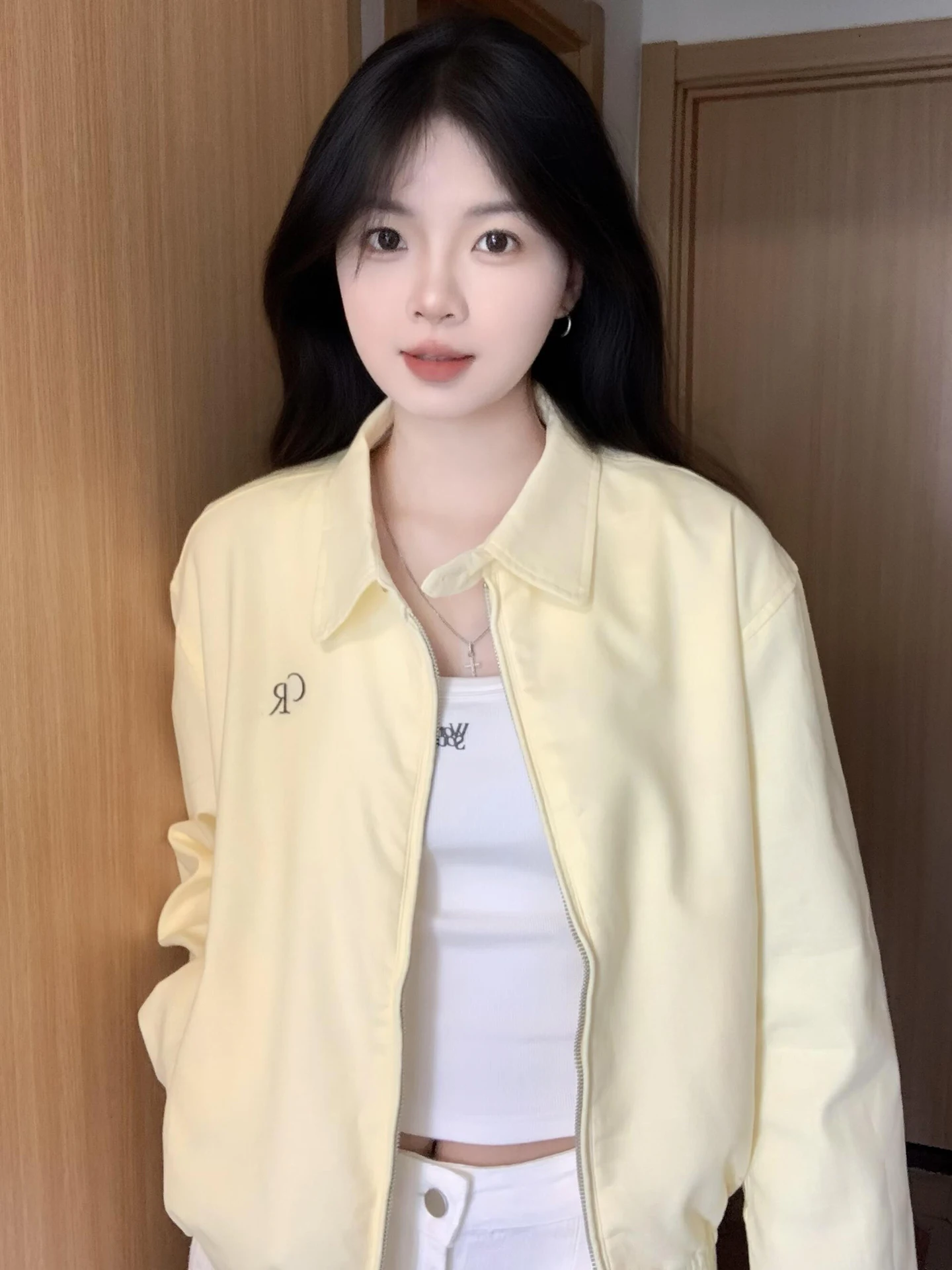 

Chic Collar Short Jacket Women's Korean Style College Fashion Spring Autumn New Model Versatile Small Size Top