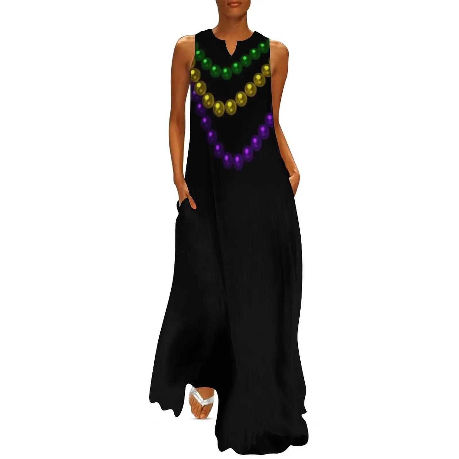 Mardi Gras Beads Long Dress elegant evening dresses for women 2024 clothing women summer 2024