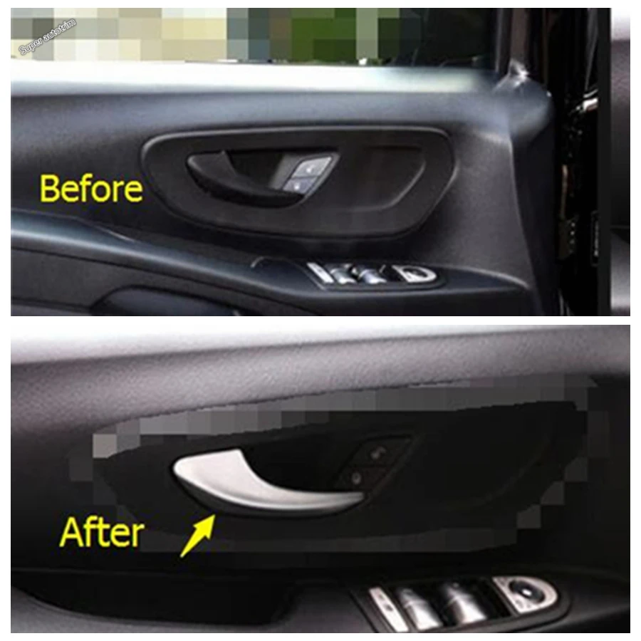 

Inner Door Doorknob Handle Strip / Air AC / Safety Belt Cover Trim For Mercedes-Benz Vito W447 2014 - 2021 Interior ABS Matte