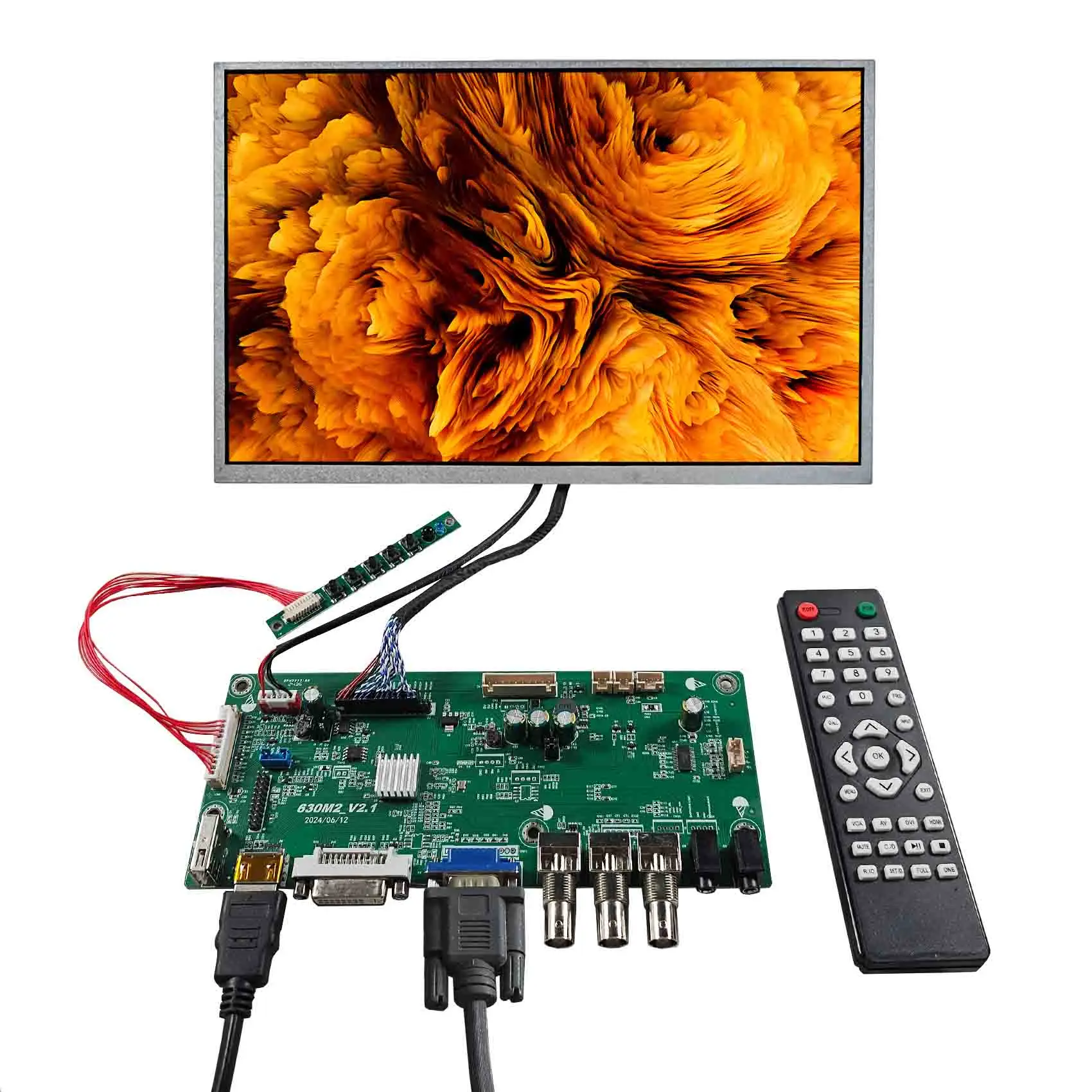 Placa controladora LCD USB VGA DVI 2AV pantalla LCD táctil de 12,1 pulgadas G121HAX01 1920x1200