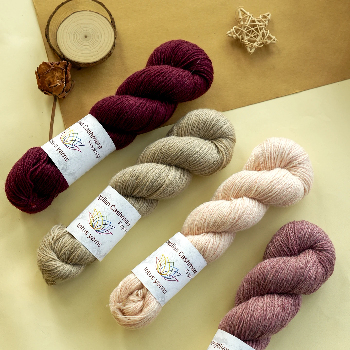 1 Skein 100% Mongolian Cashmere Yarn, Soft Fingering Hand Knitting Crochet Yarns for DIY Sweaters Shawl Scarves Baby Clothes