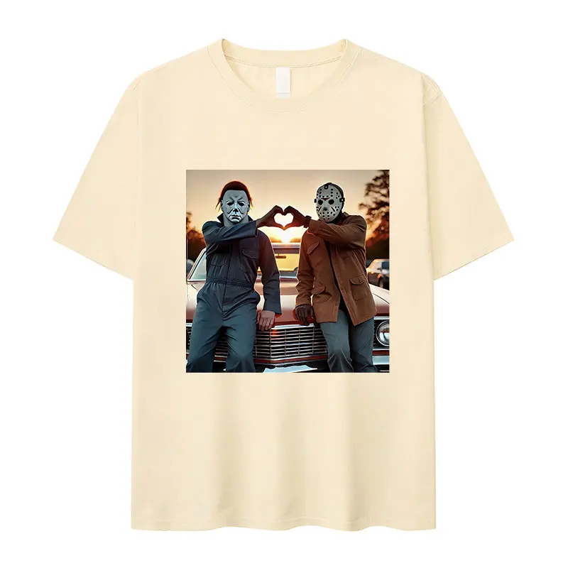 Michael Myers Horror Movie Graphic T Shirt Men Vintage Fashion Short Sleeve T-shirts Unisex Oversized Cotton T-shirt Streetwear