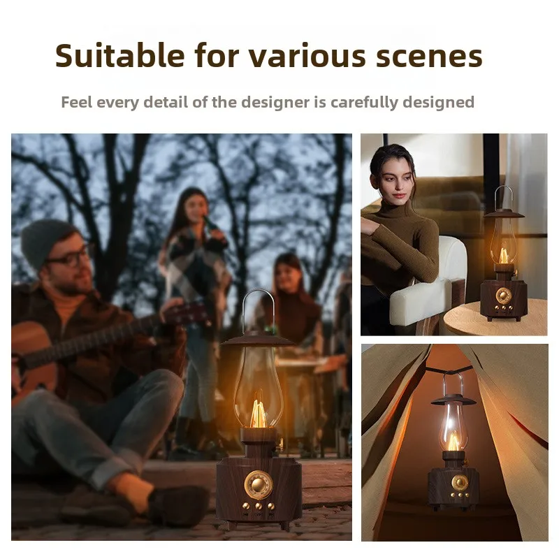 Retro FM Sunset Bluetooth Speaker Outdoor Portable Atmosphere Light Soft Light Wireless Radio Ornament Nightlight Music Lamp