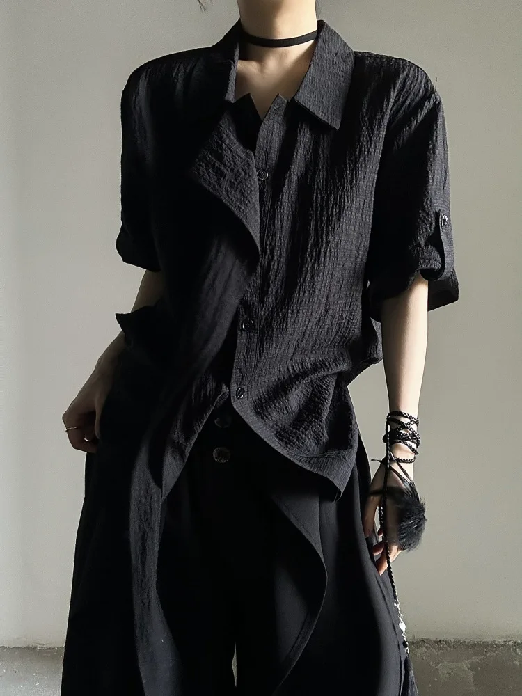 

Ретро Bla в белую полоску ort Sve irt Асимметричный дизайн с воротником Повседневная женская внутренняя одежда Летняя irt