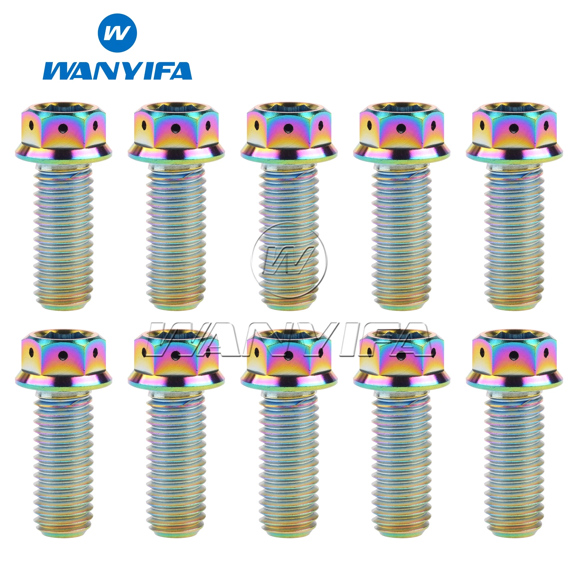 Wanyifa Titanium Bolt M8x15/20/25/30/35/40/45/50/55mm Flange Inner Hexagon Head Screws for Motorcycle Brake Calipers 4/10pcs