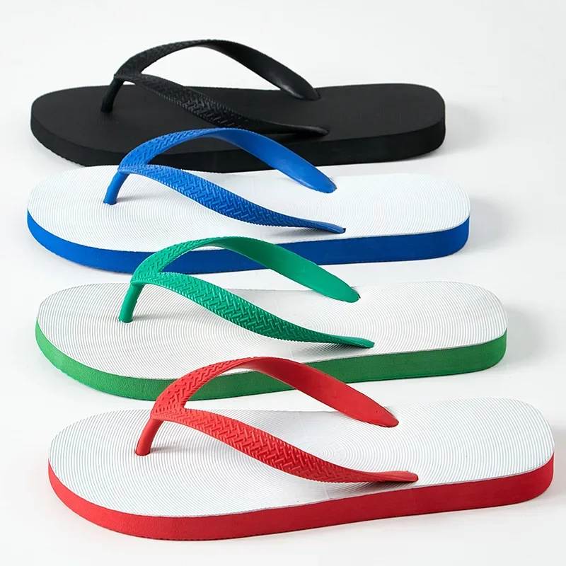 Sandálias masculinas antiderrapantes de borracha, flip flop de verão, sapatos de praia indoor e outdoor resistentes ao desgaste, personalidade