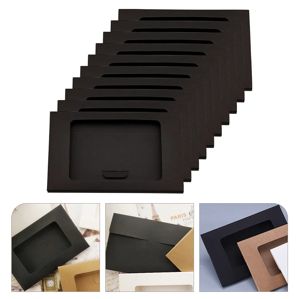 

10Pcs Envelop Packaging Box Premium Material Smooth Comfortable Open Window for Catalogs Annual Reports Sales Envelop Box