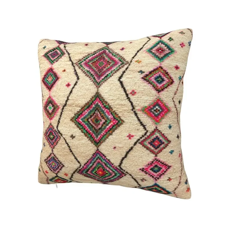 Moroccan Berber Rug Boho Style Throw Pillow for Sofa Antique Bohemian Geometric Luxury Cushion Cover Velvet Pillowcase