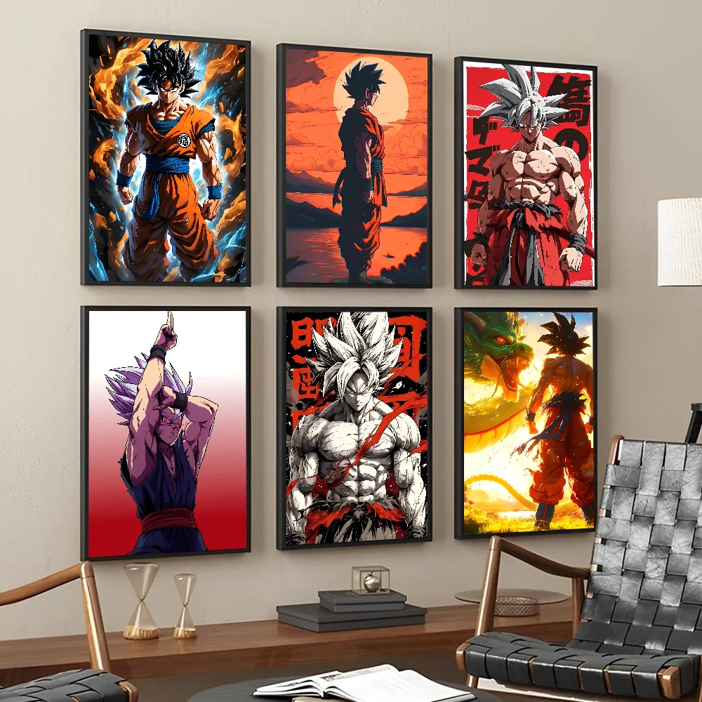 hot anime Japan D-dragon n ball  Poster Self-adhesive Art Waterproof Paper Sticker Coffee House Bar Room Wall Decor