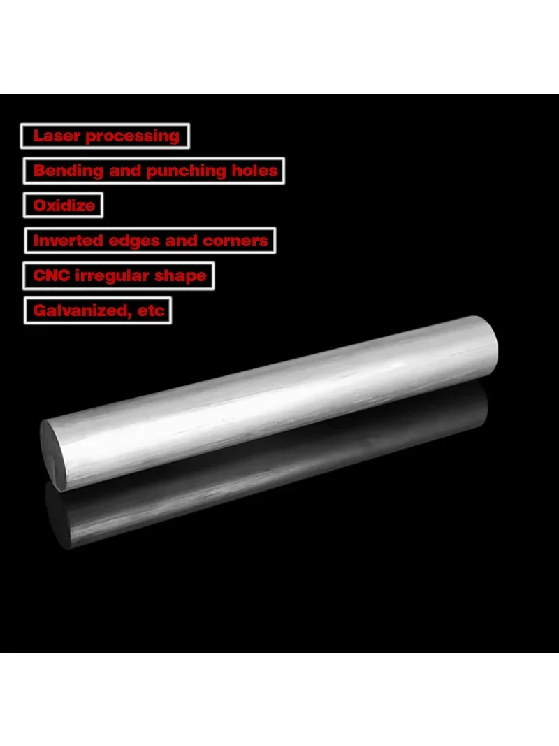 Diamètre = 5/6/12/15/18/20/22-30mm 7075 T6 tige en aluminium solide tige ronde en aluminium Super dur traitement zéro longueur de coupe = 500mm