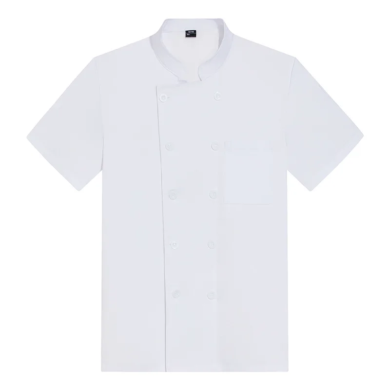 Uniforme da chef da cucina per caffetteria della scuola culinaria, manica corta, cucina dell'hotel, ristorante, abbigliamento da chef per uomini e donne