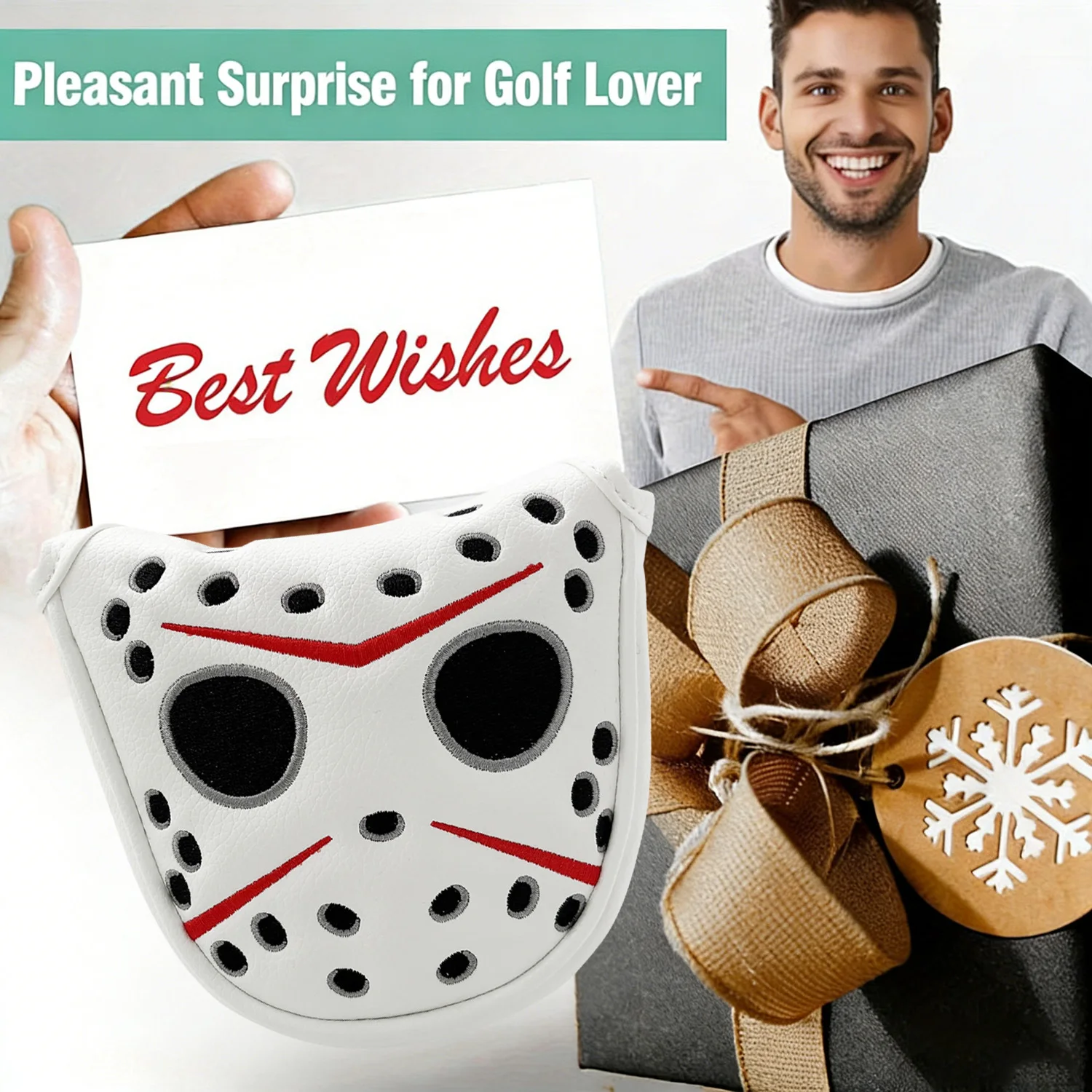Putter Covers Golf Putter Cover Mallet Putter Headcover Golf Club Cover PU Leather Mallet Putter Cover with view 6