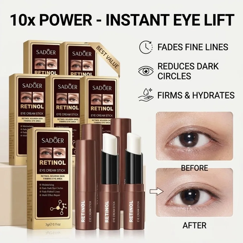 Retinol Eye Cream Stick Removing Anti Dark Circles Under the Eyes Moisturizing Firming Eyes Brighten Eye Skin Care 1-10pcs