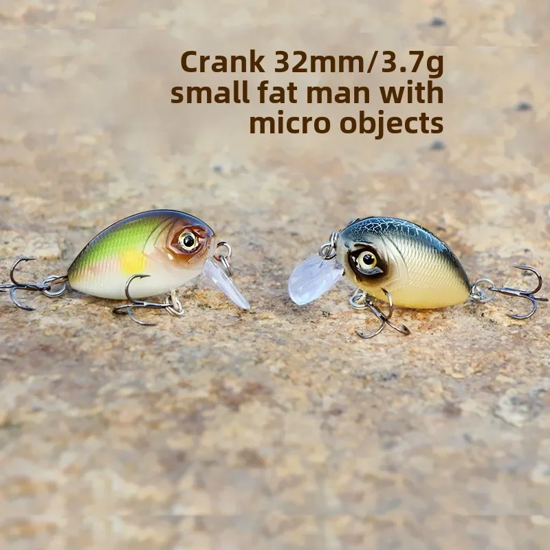 

3.7g32mm New Peche JapaneseDesian Hard Fishing Lure Mini Wobblers Little chubby guy Crank Bait ForPike Floating Crankbait Pesca