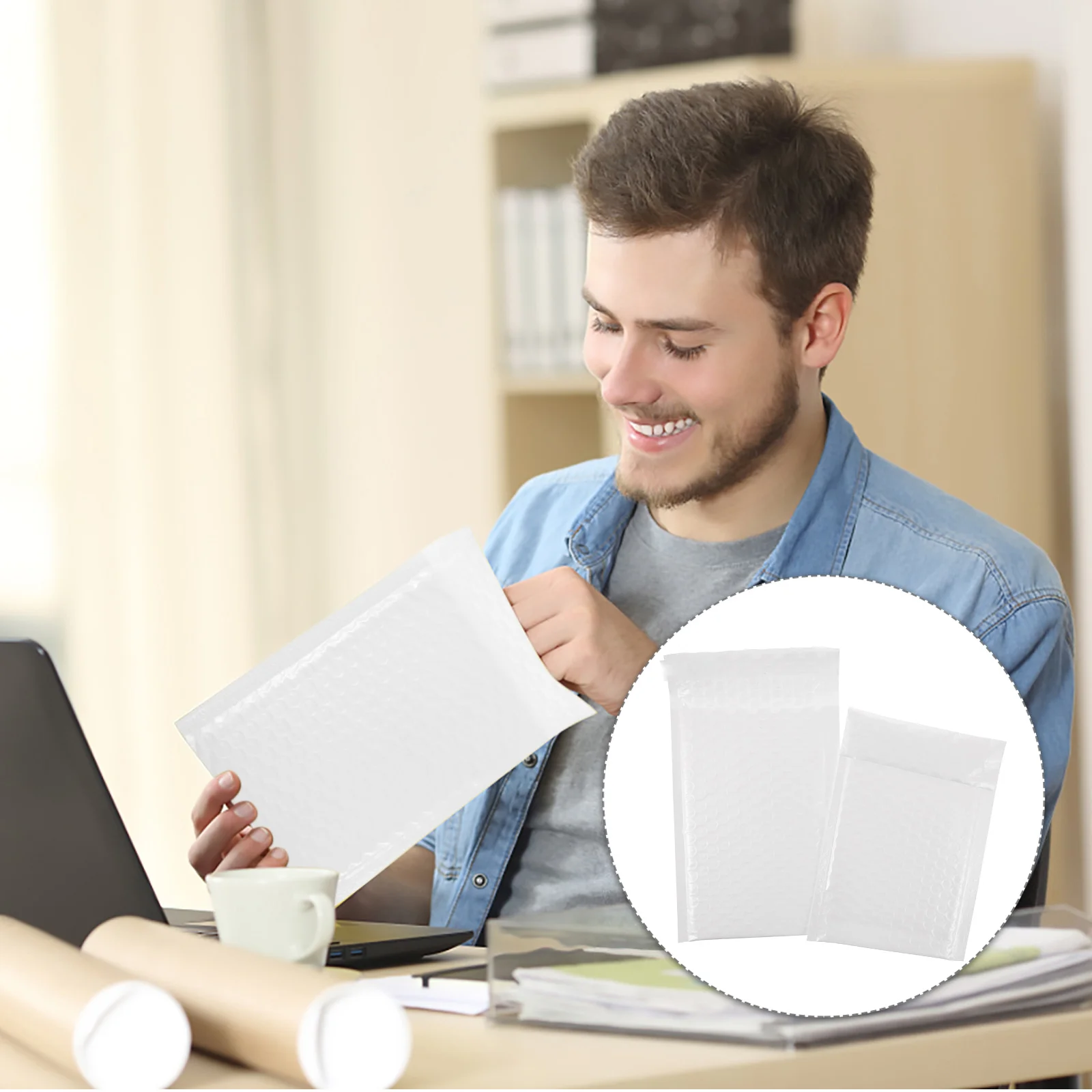 

50Pcs Waterproof Bubble Mailers Padded Envelopes Secure Self Seal Mailer Bags for Electronics Cosmetics Shipping