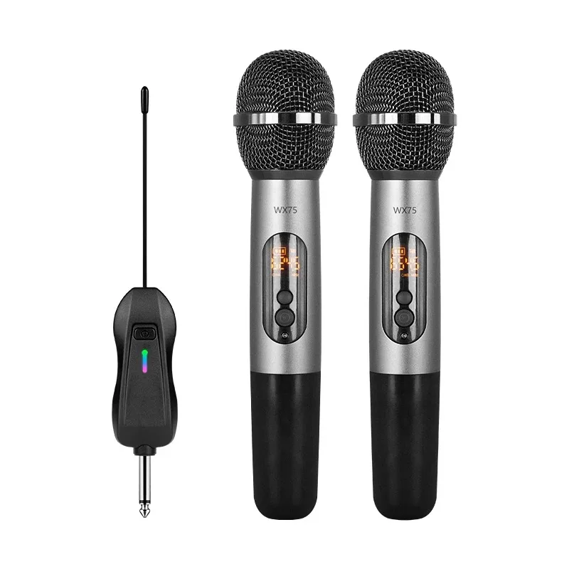 

Wireless Dual Handheld Dynamic Microphone with Rechargeable Receiver for Wedding Party Speech Church Club