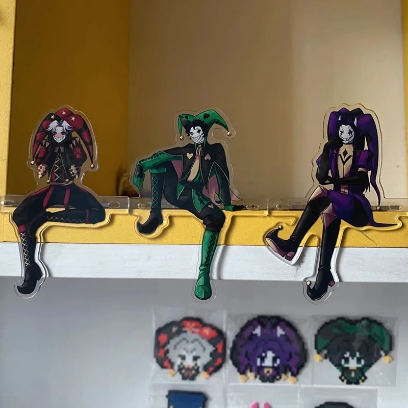 Game The Freak Circus Pierrot Harlequin Jester Cosplay Standing Plate Acrylic 3Pcs/set Figure Stand Desktop Ornament Decoration