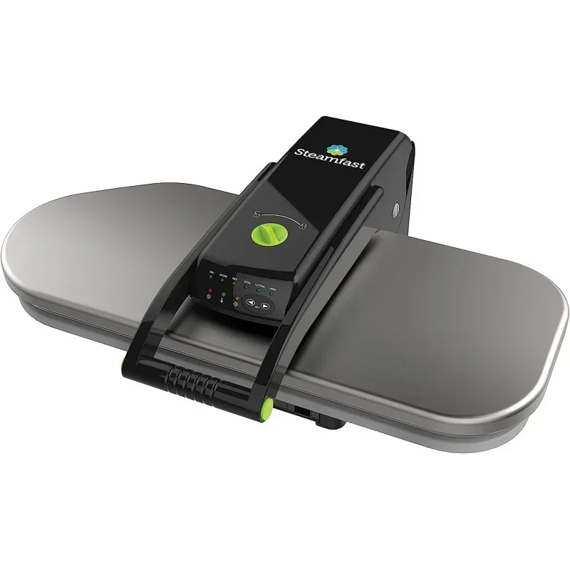 

A Steamfast SF-680 Digital Steam Press with Multiple Fabric Settings and Steam Burst Function,Stainless/Black