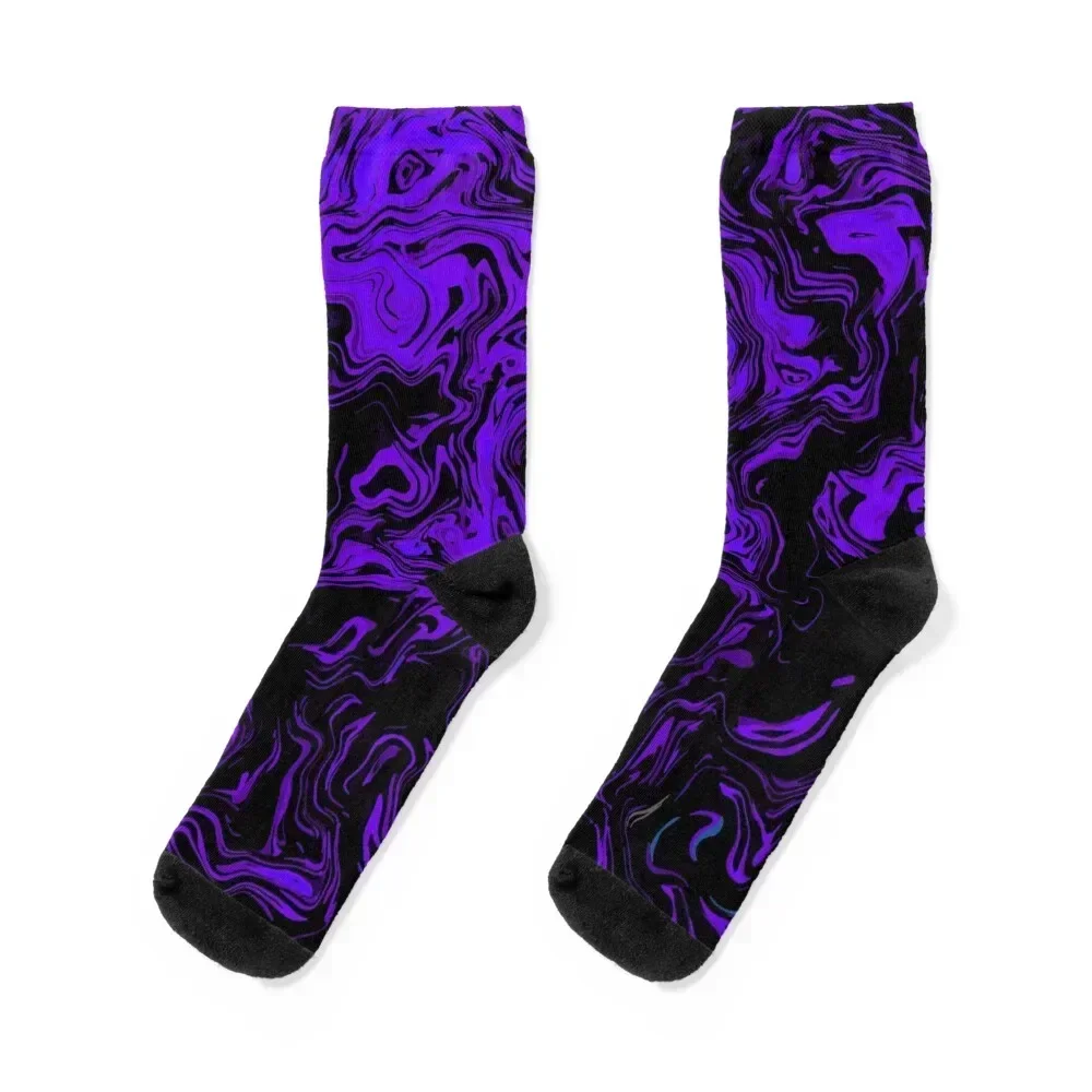 

Black/Purple Warp Design Socks professional running funny sock retro Luxury Woman Socks Men's