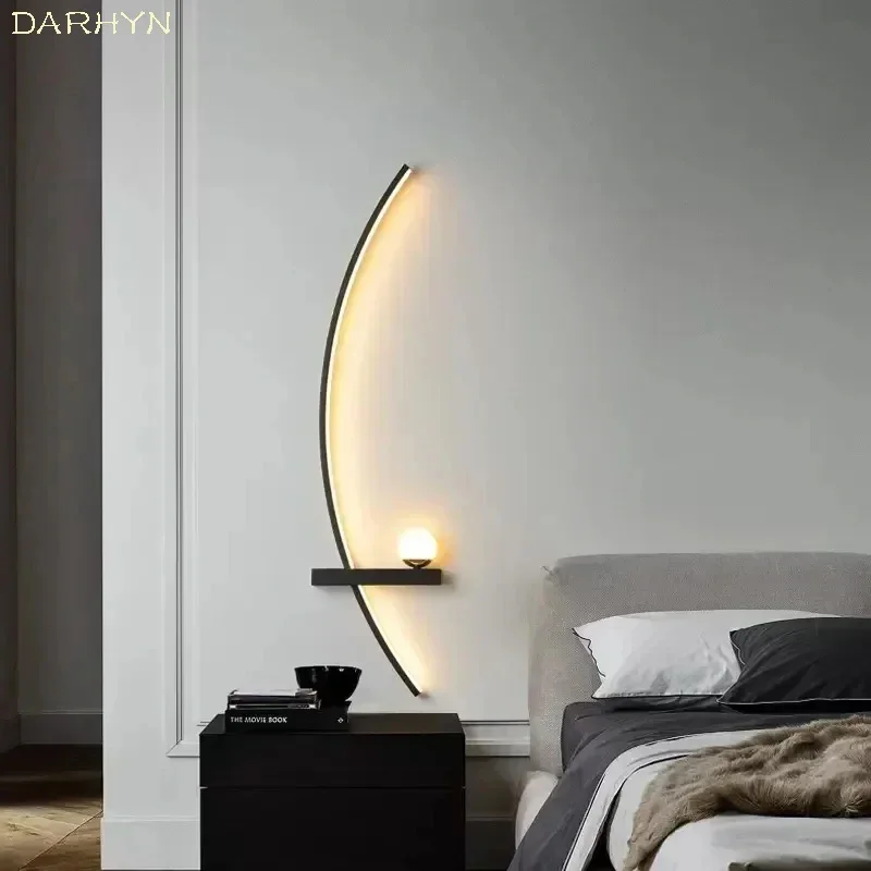 Modern LED Wall Lamp Minimalist Black Gold Decorative wall Sconce For Bedroom Bedside Study Home Indoor Lighting Lusters Lights