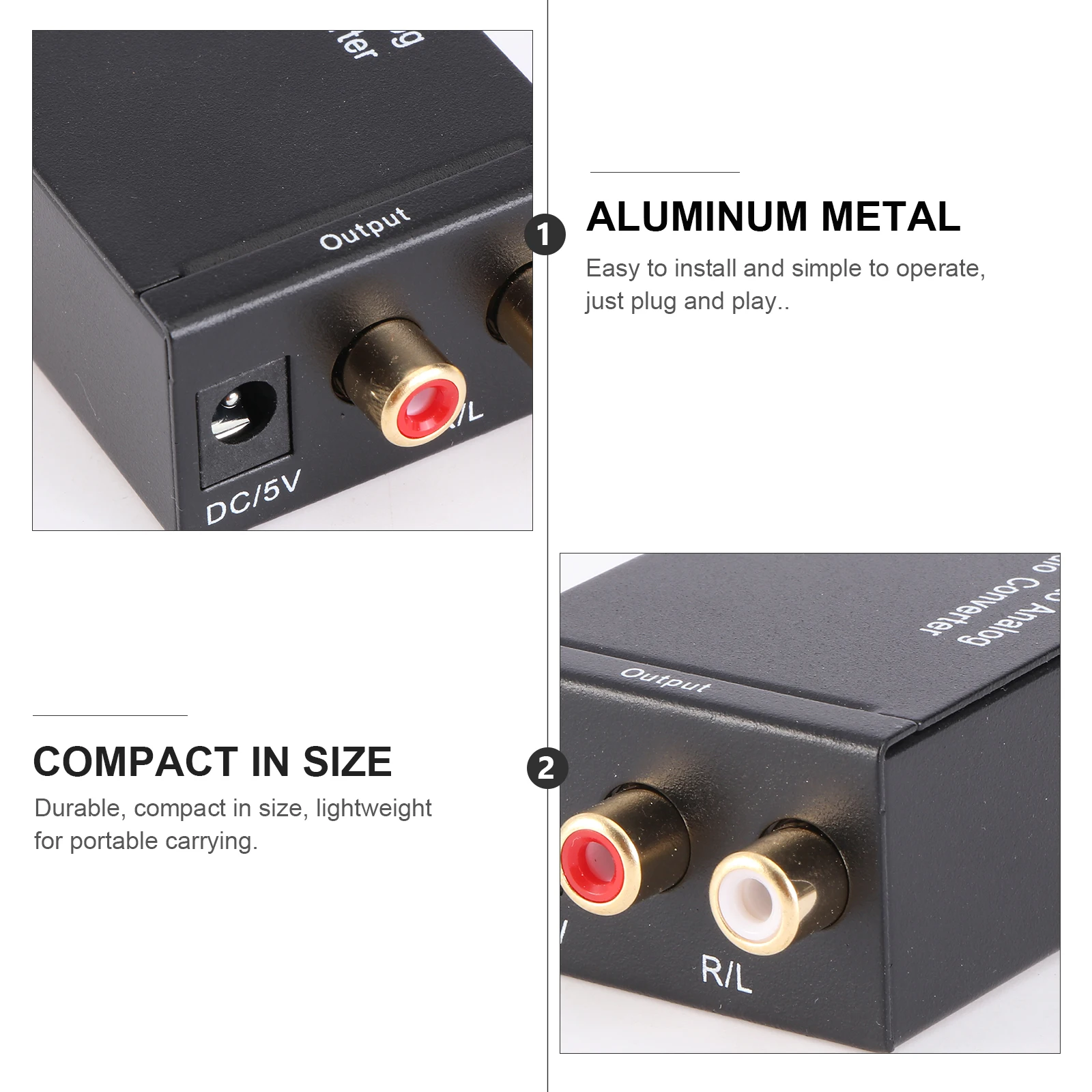 

Digital To Analog Optical SPDIF Coax To Analog L/R Audio Converter For DVD With BOX With Optical Cable