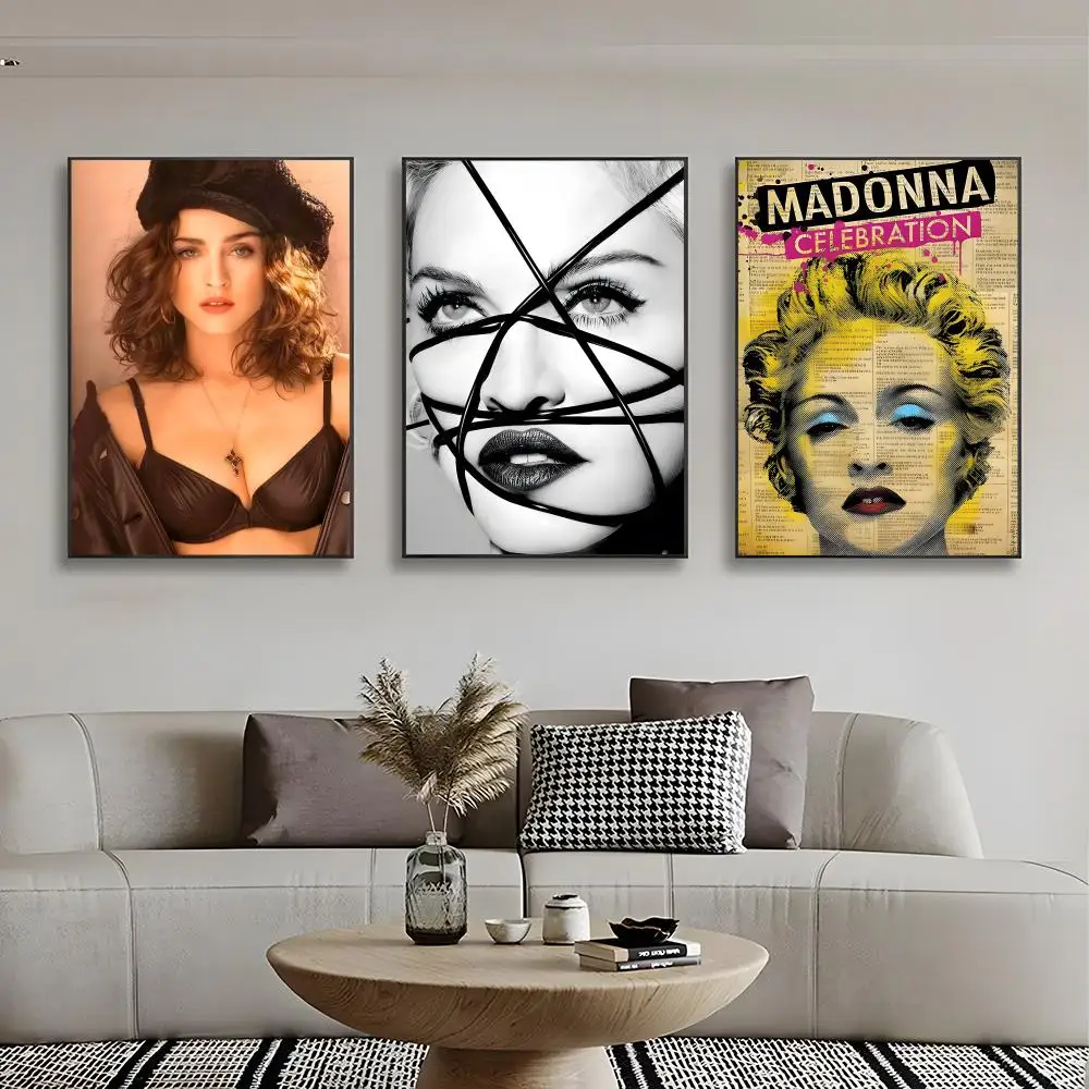 Pop Icon M-Madonna Poster Frameless Wall Art Print, Peel-and-Stick Removable