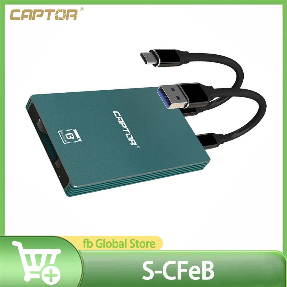 

Высокоскоростной кард-ридер CAPTOR S-CFeB CFexpress Type-B Интерфейс USB 3.1 Gen2 10 Гбит/с Type-C для Canon Nikon Panasonic DJI Fuji